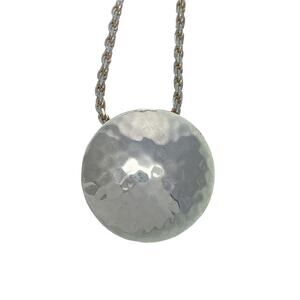 Hammered Hollow Disk | Pendant ONLY | Vintage Sterling Silver 925